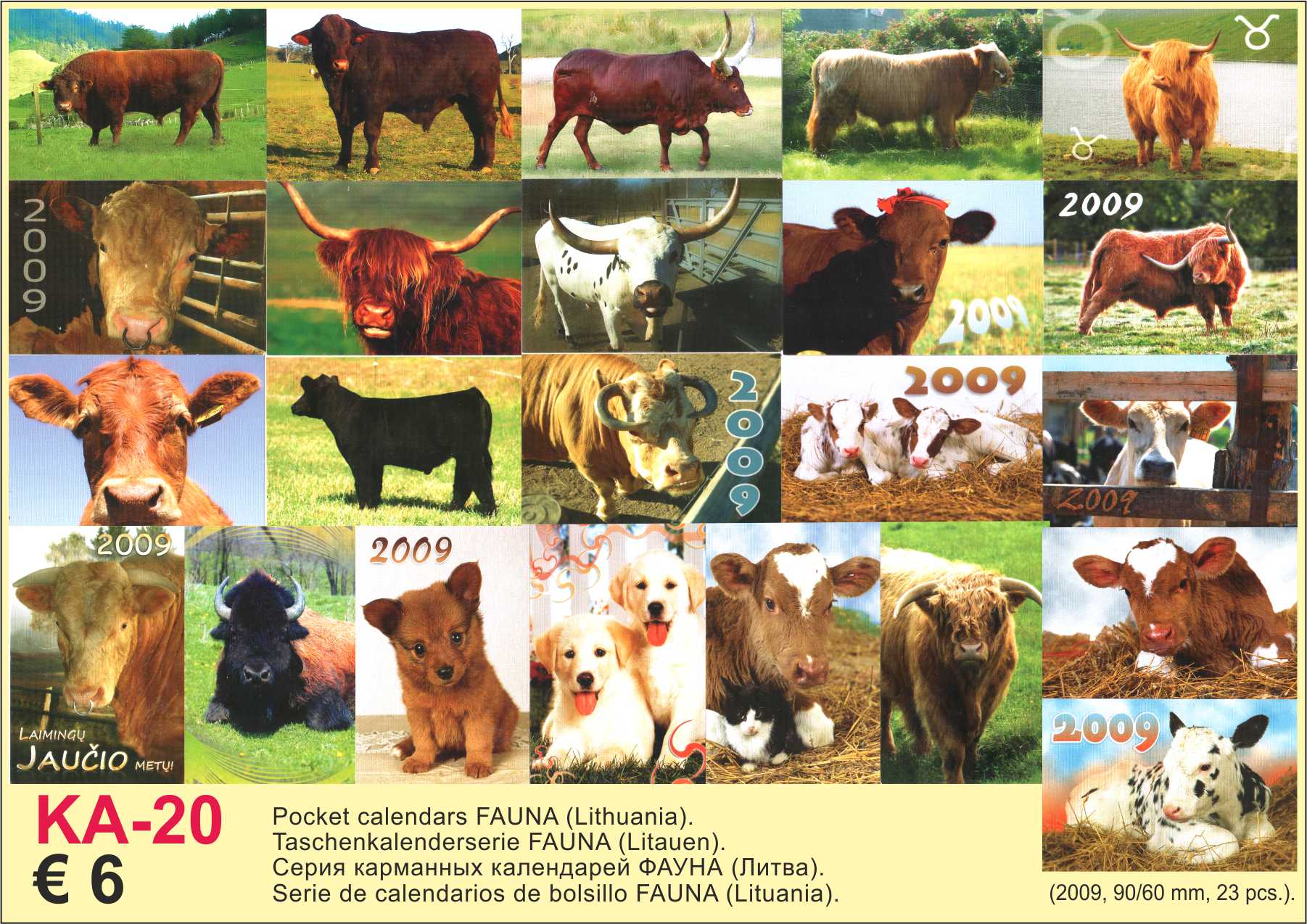 Calendars Lithuania animals fauna